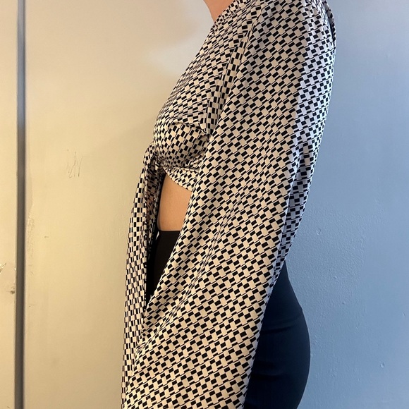 Dynamite Checkered Top with Tie - Picture 2 of 10